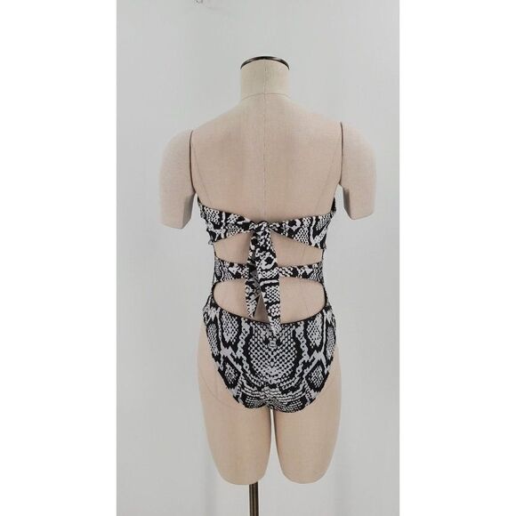 Hilo Swimsuit Womens One Piece Strapless Open Back Black White Size Large - Picture 4 of 8
